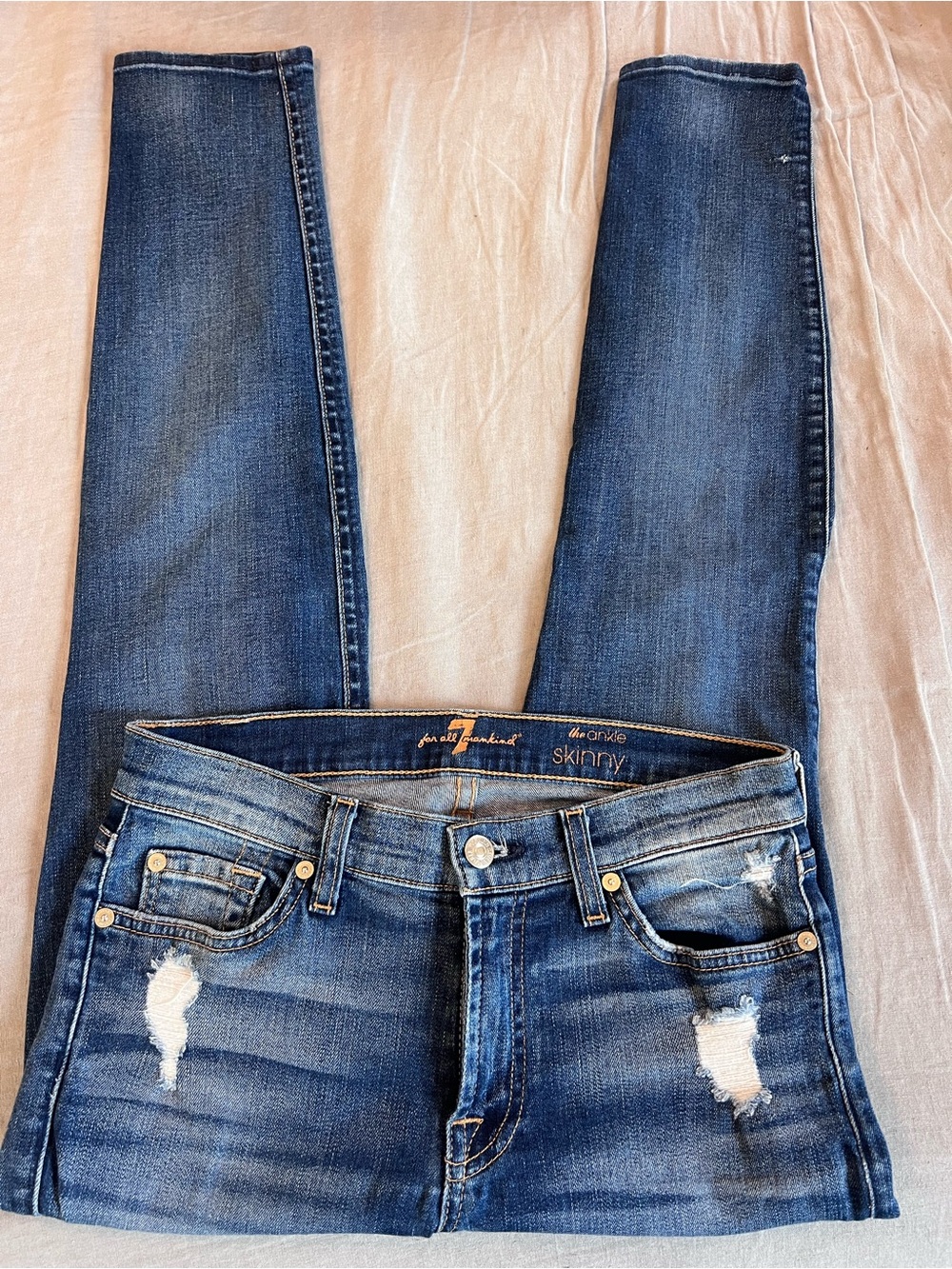 Size 4 (size 27) - 7 for all mankind skinny ankle  jeans - great condition